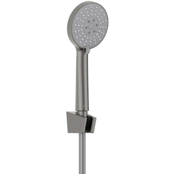 AQ2032BGM БЕТТА душевой набор 100 3 jet, оружейная сталь (шлиф. черный хром). Фото 2