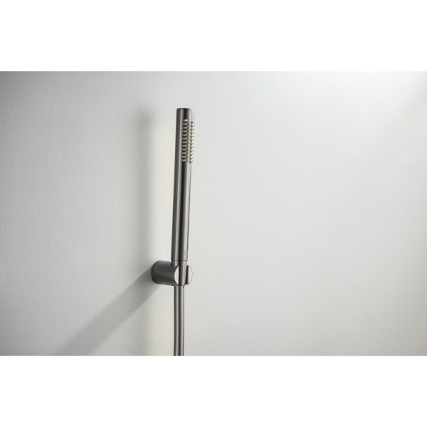 AQ2034BGM ЕВРОПА душевой набор 1jet, оружейная сталь (шлиф. черный хром). Фото 3