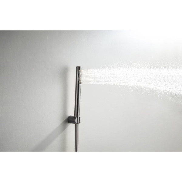 AQ2034BGM ЕВРОПА душевой набор 1jet, оружейная сталь (шлиф. черный хром). Фото 4