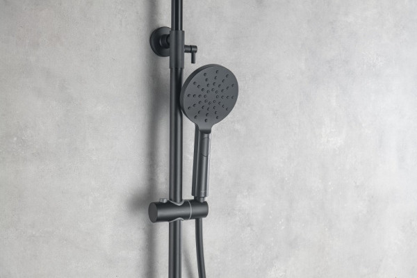 AQ2046MB ВЕГА душевая система 3jet 250мм Reno, матовый черный. Фото 2