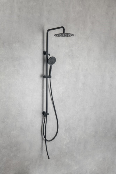 AQ2046MB ВЕГА душевая система 3jet 250мм Reno, матовый черный. Фото 3