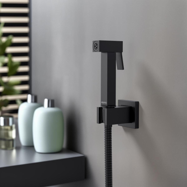 AQ2053MB гигиенический ручной душ со шлангом 120 см и держателем, матовый черный. Фото 3