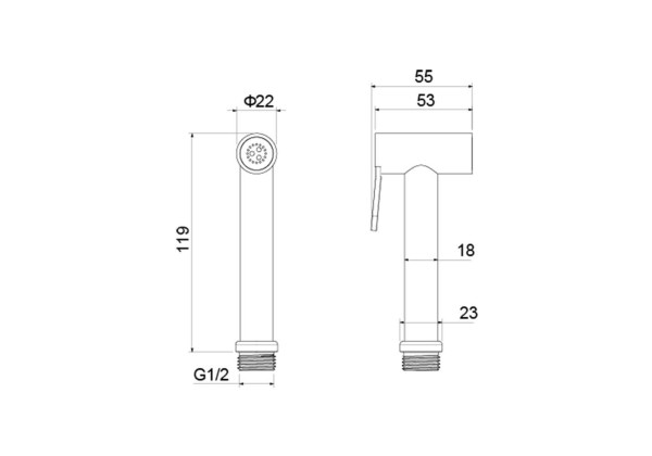 AQ2057BG гигиенический ручной душ, шлиф. золото. Фото 3