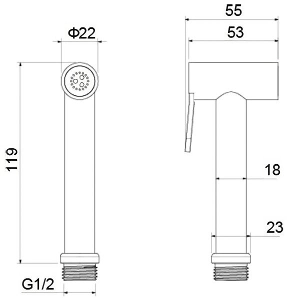 AQ2057MB гигиенический ручной душ, матовый черный. Фото 3