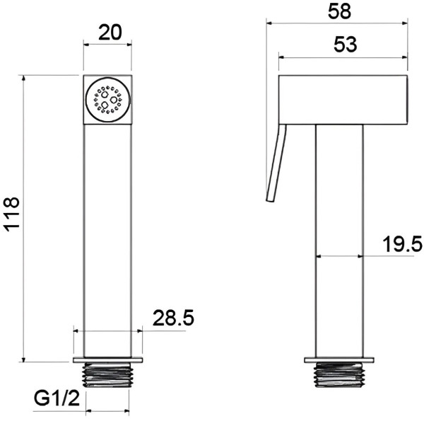 AQ2058MB гигиенический ручной душ, матовый черный. Фото 2