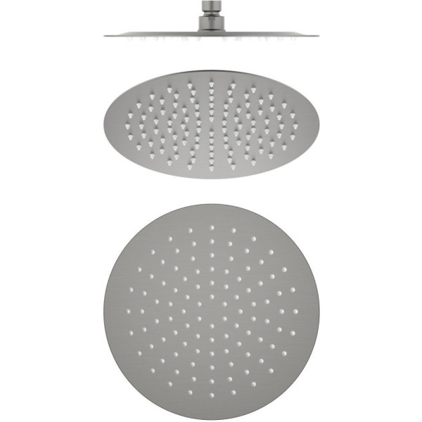 AQ2073BGM круглый верхний душ 250*2 мм, оружейная сталь (шлиф. черный хром). Фото 1