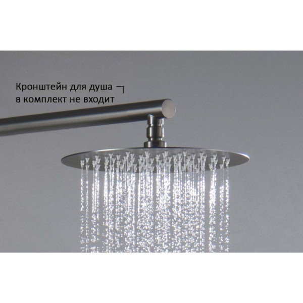 AQ2073BGM круглый верхний душ 250*2 мм, оружейная сталь (шлиф. черный хром). Фото 4