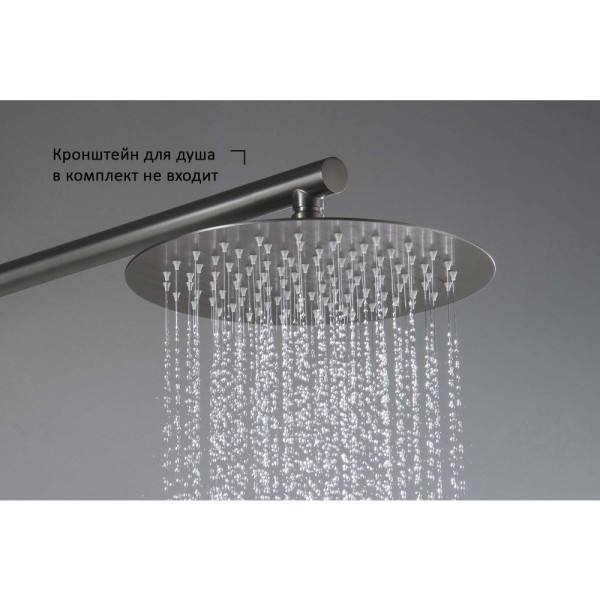 AQ2073BGM круглый верхний душ 250*2 мм, оружейная сталь (шлиф. черный хром). Фото 5