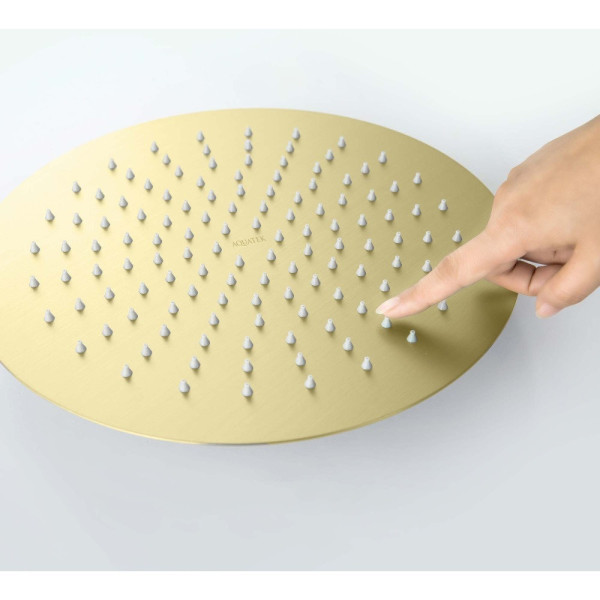 AQ2075BG круглый верхний душ 300*2 мм, шлиф. золото. Фото 5