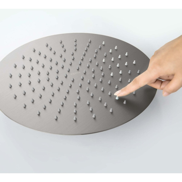 AQ2075BGM круглый верхний душ 300*2 мм, оружейная сталь (шлиф. черный хром). Фото 4