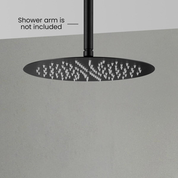 AQ2075MB круглый верхний душ 300*2 мм, матовый черный. Фото 5