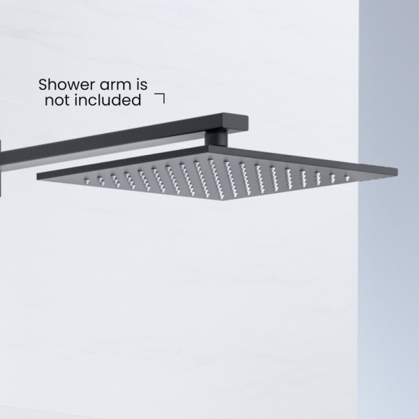 AQ2076MB квадратный верхний душ 250*250*7 мм, матовый черный. Фото 5