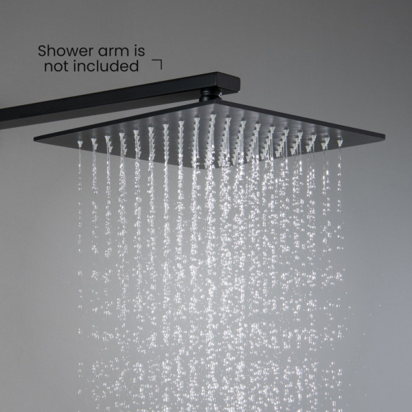 AQ2076MB квадратный верхний душ 250*250*7 мм, матовый черный. Фото 6