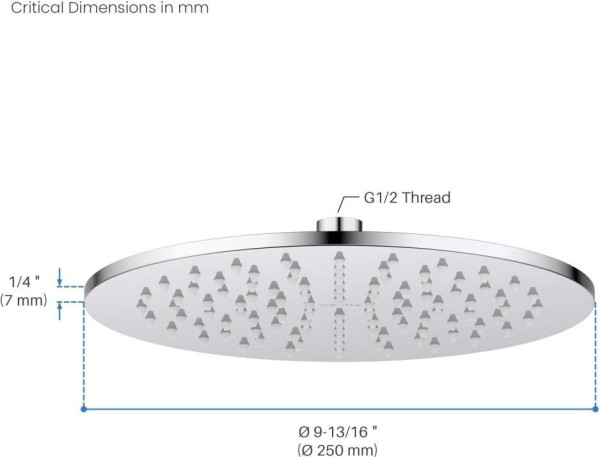 AQ2077CR круглый верхний душ 250*7 мм. Фото 7