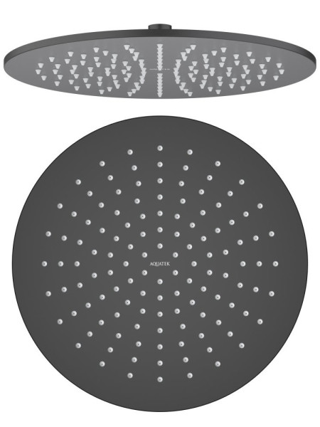 AQ2079MB круглый верхний душ 300*7 мм, матовый черный. Фото 1
