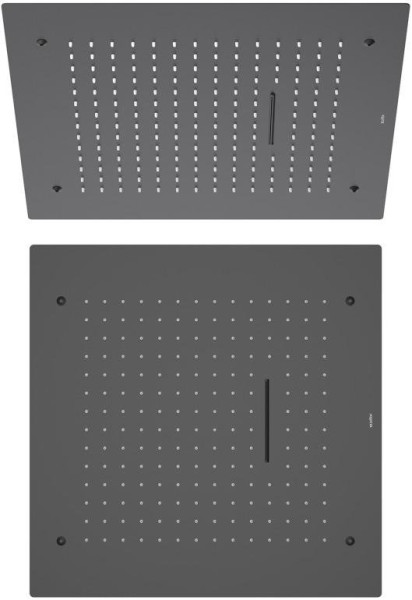 AQ2082MB верхний душ 500*500 мм, 2 jet (внешняя и скрытая часть), матовый черный. Фото 1