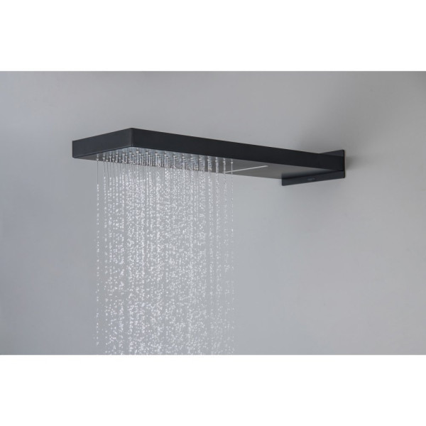 AQ2085MB настенный верхний душ 2 jet 550*170*30 мм, матовый черный. Фото 4