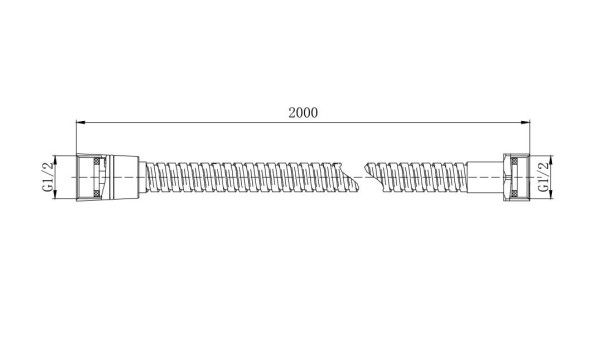 AQ2102MB шланг для душа 200 см нержавейка, матовый черный. Фото 2
