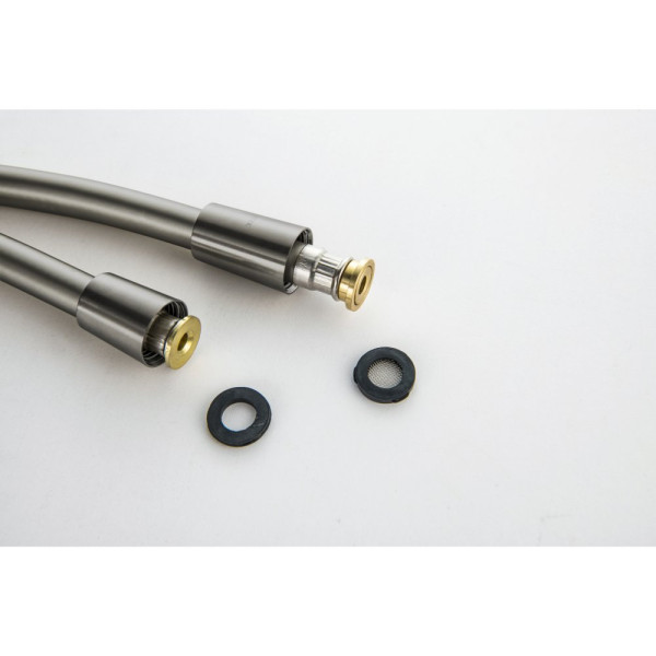 AQ2104BGM шланг для душа 120 см ПВХ, оружейная сталь (шлиф. черный хром). Фото 4