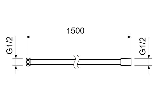 AQ2105BGM шланг для душа 150 см нержавейка, оружейная сталь (шлиф. черный хром). Фото 2