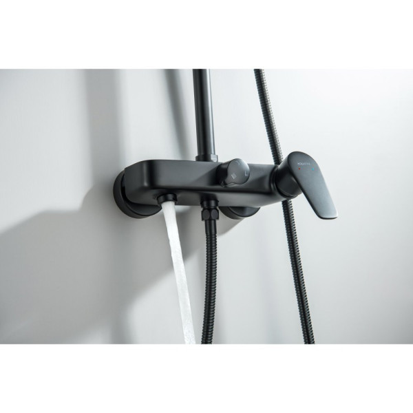 AQ2140MB БЕТТА душевая система (смеситель для ванны) 220мм, матовый черный. Фото 10