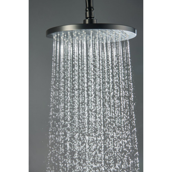 AQ2160BGM БЕТТА душевая система (смеситель для душа) 220мм, оружейная сталь (шлиф. черный хром). Фото 2