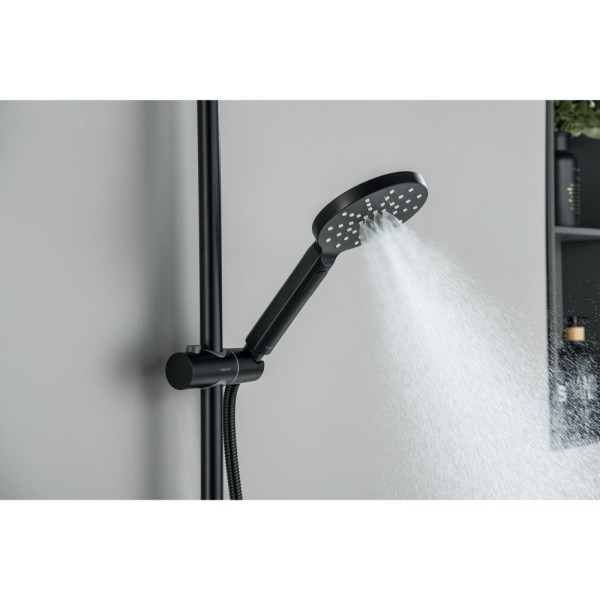 AQ2160MB БЕТТА душевая система (смеситель для душа) 220мм, матовый черный. Фото 6