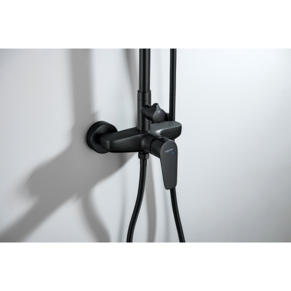AQ2160MB БЕТТА душевая система (смеситель для душа) 220мм, матовый черный. Фото 8