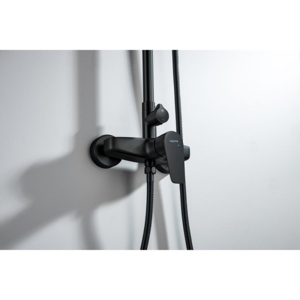 AQ2160MB БЕТТА душевая система (смеситель для душа) 220мм, матовый черный. Фото 9