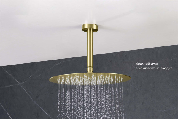 AQ2171BG держатель верхнего душа потолочный 150 мм, шлиф. золото. Фото 3