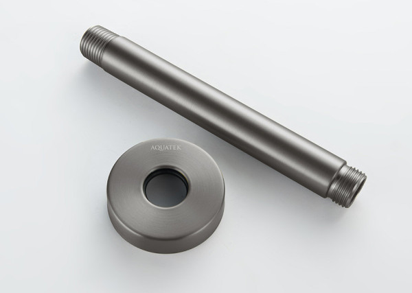 AQ2171BGM держатель верхнего душа потолочный 150 мм, оружейная сталь (шлиф. черный хром). Фото 2