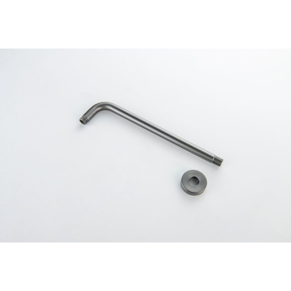 AQ2174BGM держатель верхнего душа настенный 350 мм, оружейная сталь (шлиф. черный хром). Фото 4