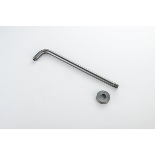 AQ2176BGM держатель верхнего душа настенный 400 мм, оружейная сталь (шлиф. черный хром). Фото 4