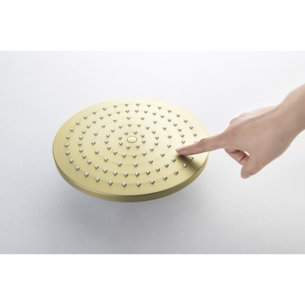 AQ2343BG ЕВРОПА термостатическая душевая система (смеситель для душа) 220мм, шлиф. золото. Фото 3