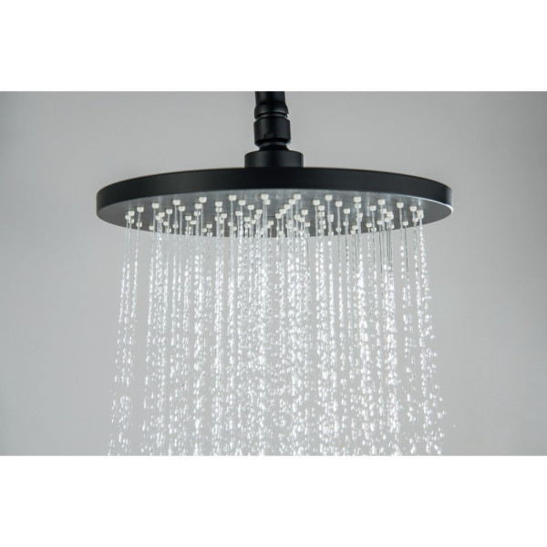 AQ2343MB ЕВРОПА термостатическая душевая система (смеситель для душа) 220мм, матовый черный. Фото 2