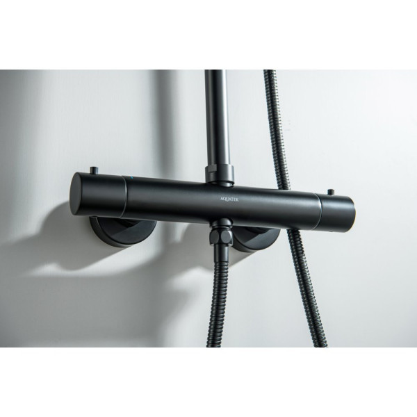 AQ2343MB ЕВРОПА термостатическая душевая система (смеситель для душа) 220мм, матовый черный. Фото 9
