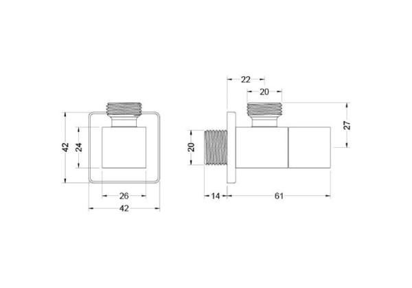 AQ2453MB угловой переходник, матовый черный. Фото 2