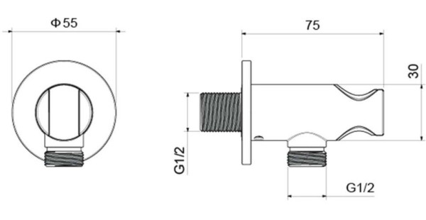 AQ2460MB шланговое подсоединение с держателем, матовый черный. Фото 2