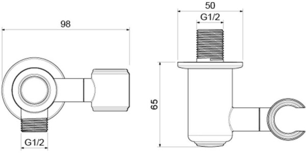 AQ2462PG КЛАССИК шланговое подсоединение с держателем, полир. золото. Фото 2
