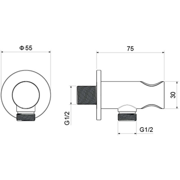 AQ2464BG шланговое подсоединение с держателем, шлиф. золото. Фото 2
