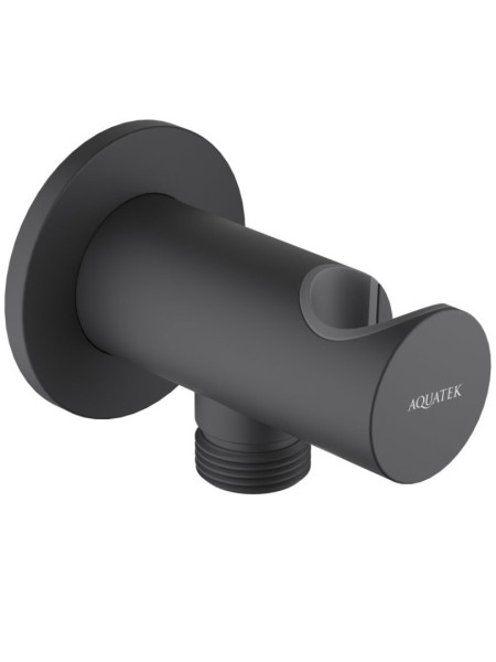 AQ2464MB шланговое подсоединение с держателем, матовый черный. Фото 1