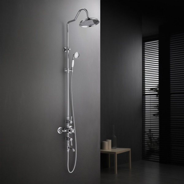 AQ2543CR КЛАССИК термостатическая душевая система с изливом 220мм. Фото 2