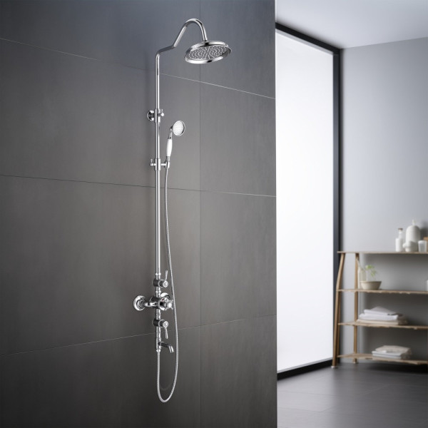 AQ2543CR КЛАССИК термостатическая душевая система с изливом 220мм. Фото 5