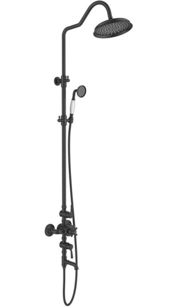 AQ2543MB КЛАССИК термостатическая душевая система с изливом 220мм, матовый черный. Фото 1