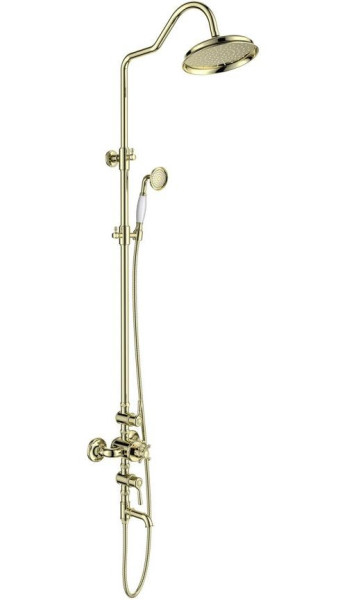 AQ2543PG КЛАССИК термостатическая душевая система с изливом 220мм, полир. золото. Фото 1