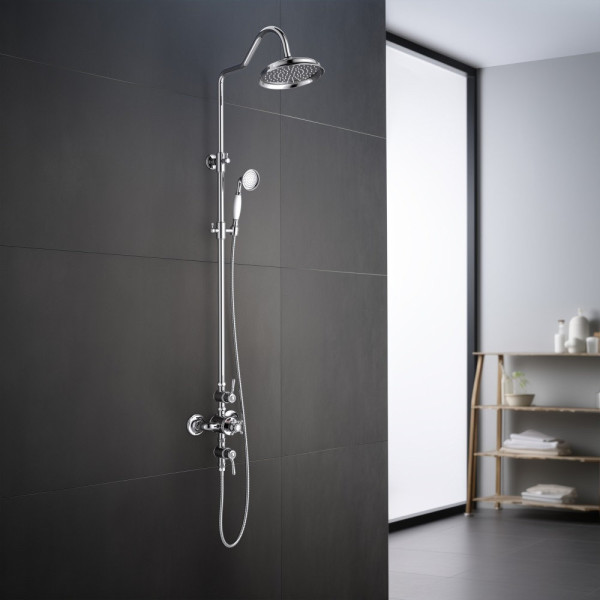 AQ2563CR КЛАССИК термостатическая душевая система (смеситель для душа) 220мм. Фото 5