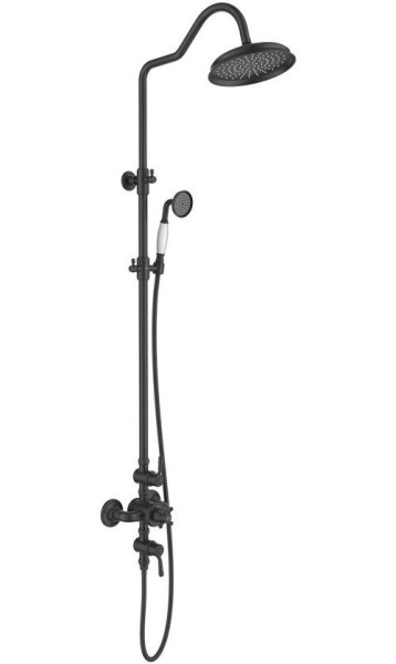 AQ2563MB КЛАССИК термостатическая душевая система (смеситель для душа) 220мм, матовый черный. Фото 1