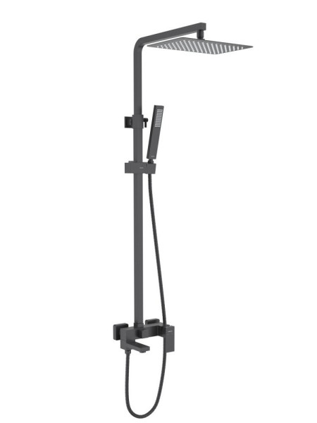 AQ2640MB ЛИБРА душевая система (смеситель для ванны) 300х200мм, матовый черный. Фото 1