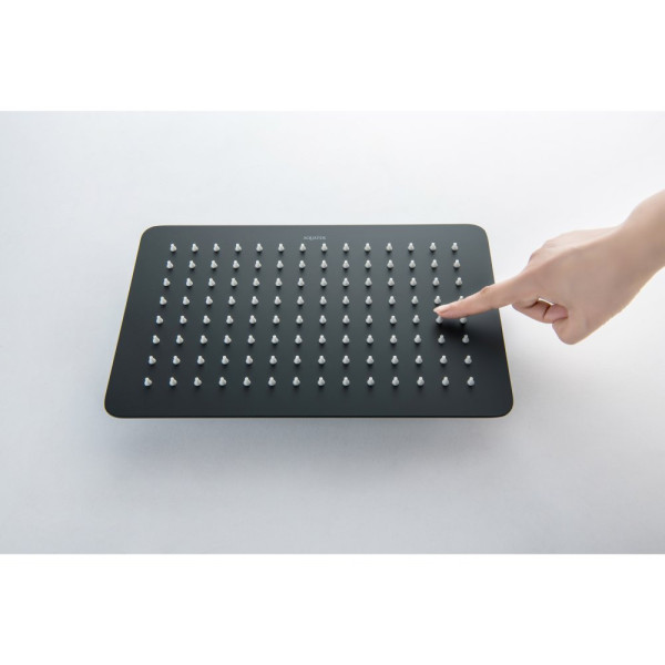 AQ2640MB ЛИБРА душевая система (смеситель для ванны) 300х200мм, матовый черный. Фото 3