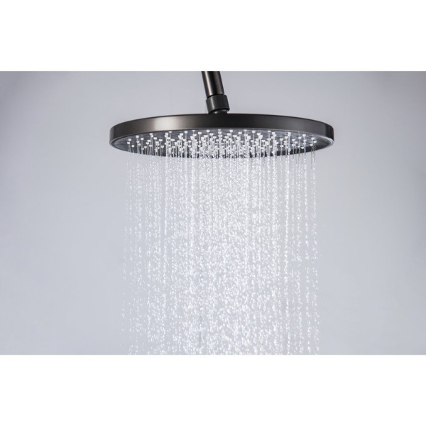 AQ2740BGM ЛУГАНО душевая система (смеситель для ванны) 255 мм, оружейная сталь (шлиф. черный хром). Фото 2